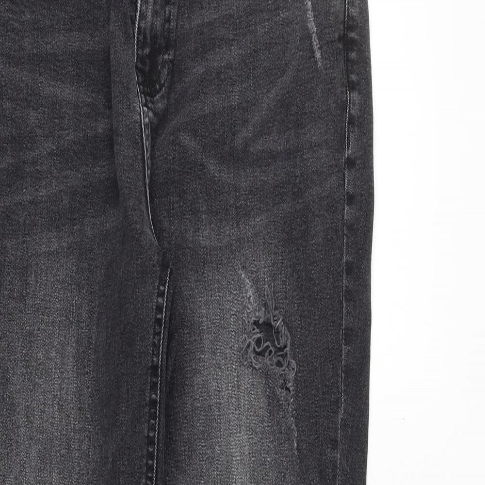 Debenhams Womens Grey Cotton Skinny Jeans Size 12 Regular Zip