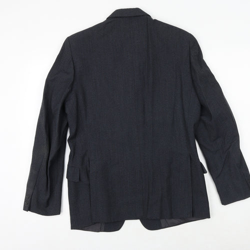 Burton Mens Blue Polyester Jacket Suit Jacket Size 36 Regular