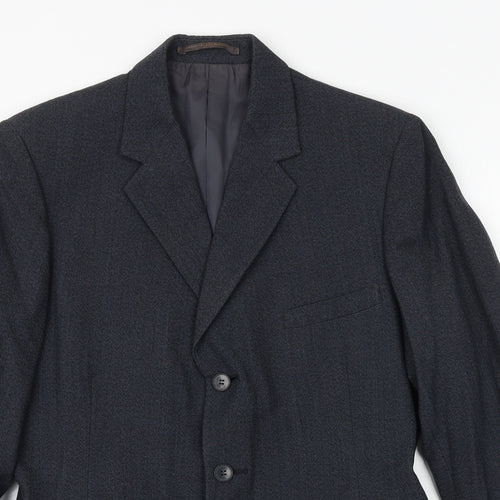 Burton Mens Blue Polyester Jacket Suit Jacket Size 36 Regular