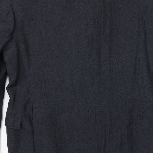 Burton Mens Blue Polyester Jacket Suit Jacket Size 36 Regular