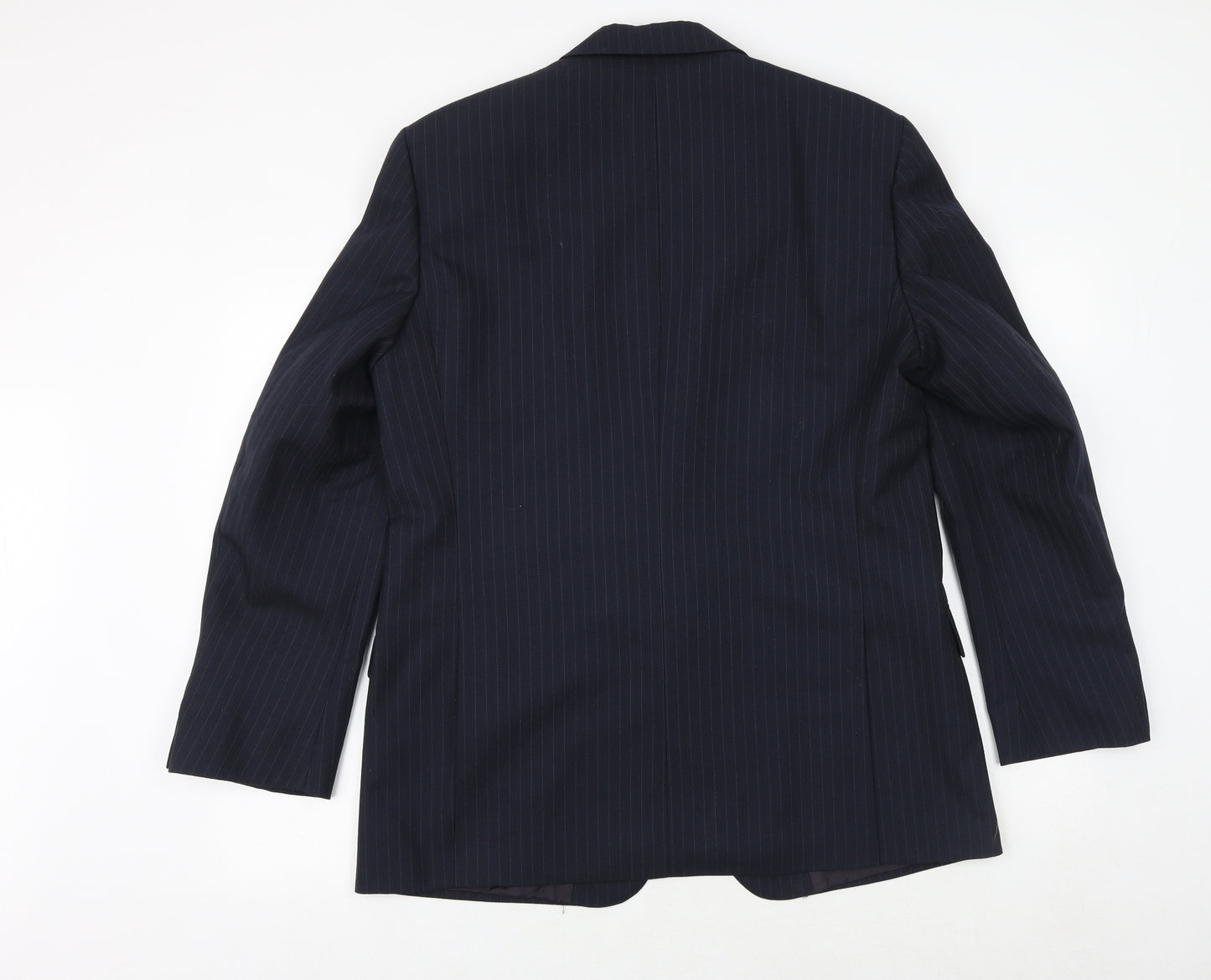 Pierro Cini Mens Blue Striped Wool Jacket Suit Jacket Size 44 Regular