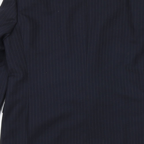 Pierro Cini Mens Blue Striped Wool Jacket Suit Jacket Size 44 Regular