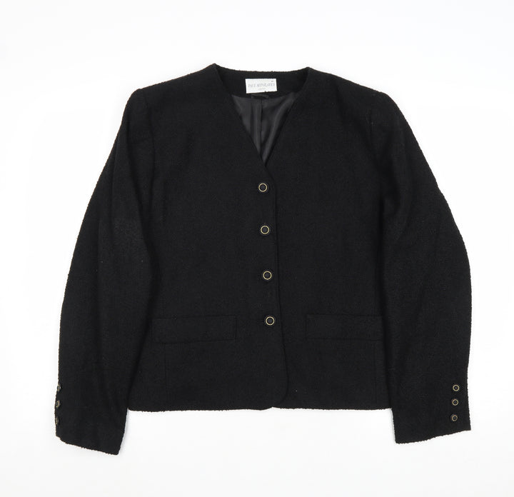 Paul Seperates Womens Black Jacket Blazer Size 14 Button