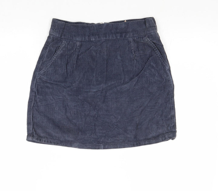 Topshop Womens Blue Cotton A-Line Skirt Size 26 in Zip