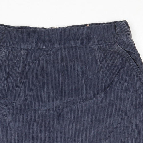 Topshop Womens Blue Cotton A-Line Skirt Size 26 in Zip