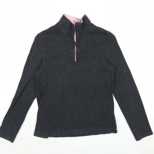 DASH Womens Grey Cotton Pullover Sweatshirt Size 10 Zip