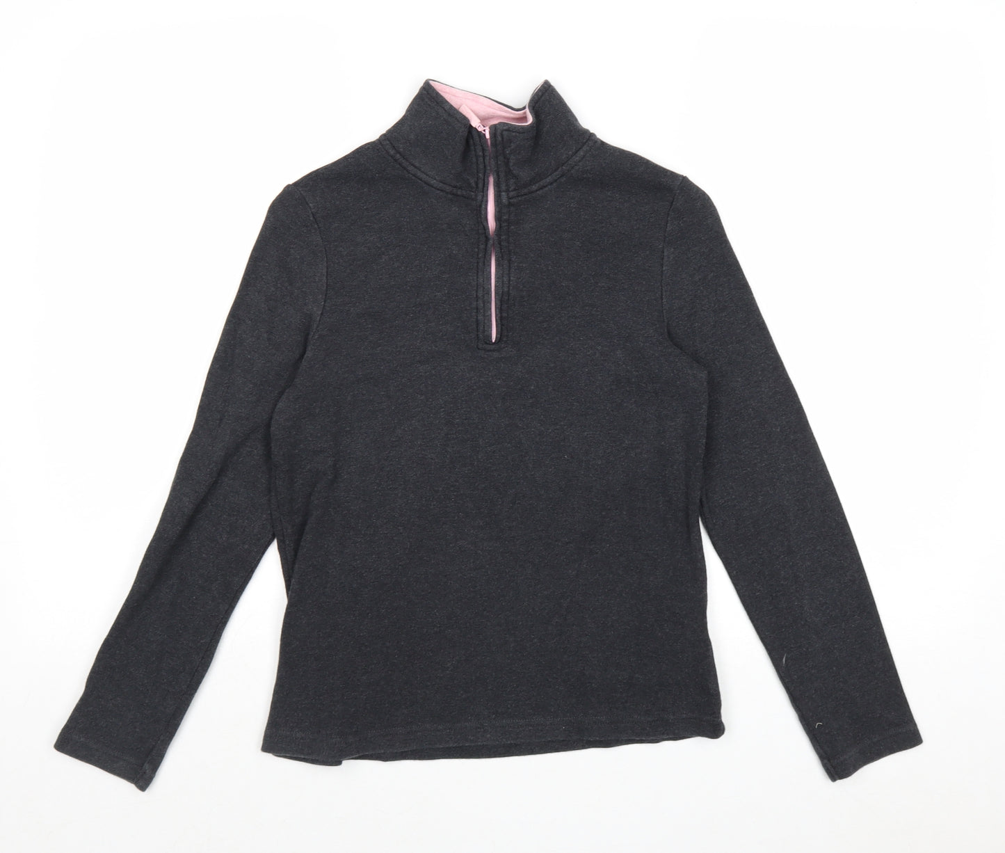 DASH Womens Grey Cotton Pullover Sweatshirt Size 10 Zip