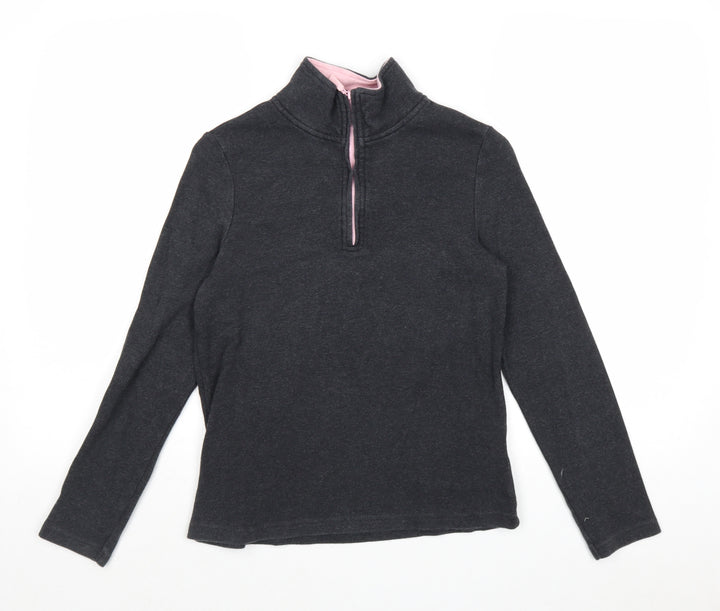 DASH Womens Grey Cotton Pullover Sweatshirt Size 10 Zip