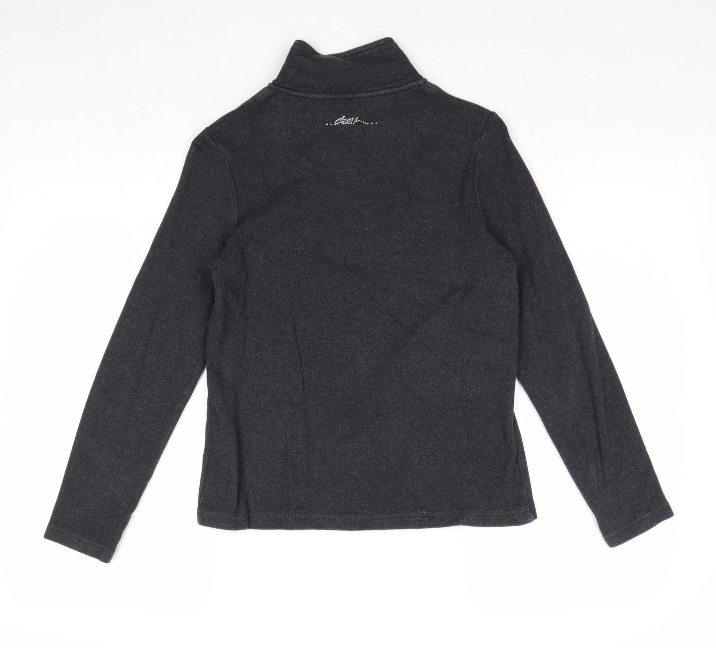 DASH Womens Grey Cotton Pullover Sweatshirt Size 10 Zip