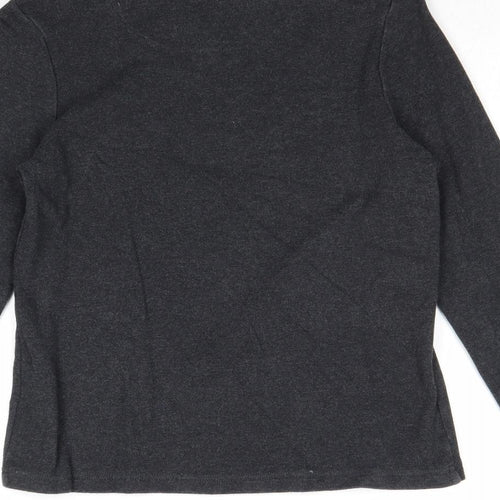 DASH Womens Grey Cotton Pullover Sweatshirt Size 10 Zip