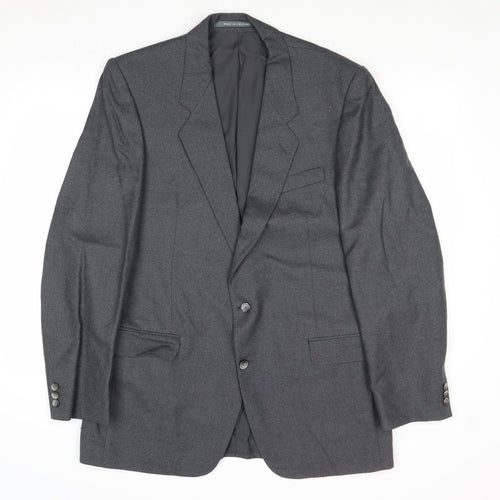 The Label Mens Grey Wool Jacket Suit Jacket Size 44 Regular