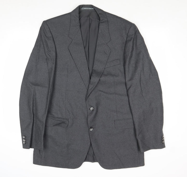 The Label Mens Grey Wool Jacket Suit Jacket Size 44 Regular