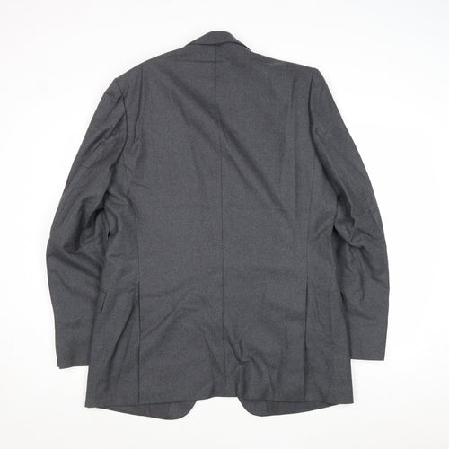 The Label Mens Grey Wool Jacket Suit Jacket Size 44 Regular