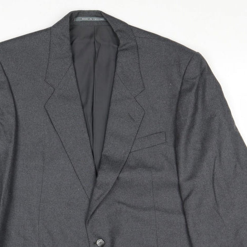 The Label Mens Grey Wool Jacket Suit Jacket Size 44 Regular
