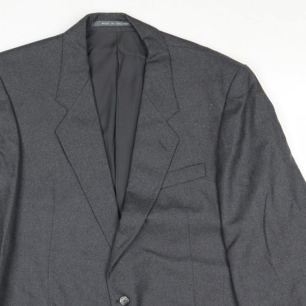 The Label Mens Grey Wool Jacket Suit Jacket Size 44 Regular