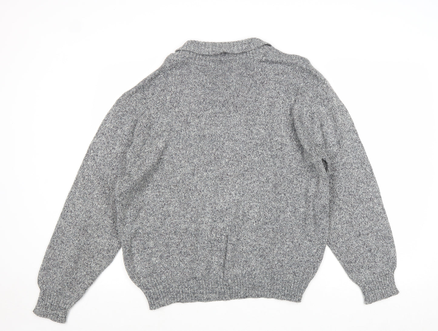 Carlos Rossini Womens Grey V-Neck Acetate Pullover Jumper Size M