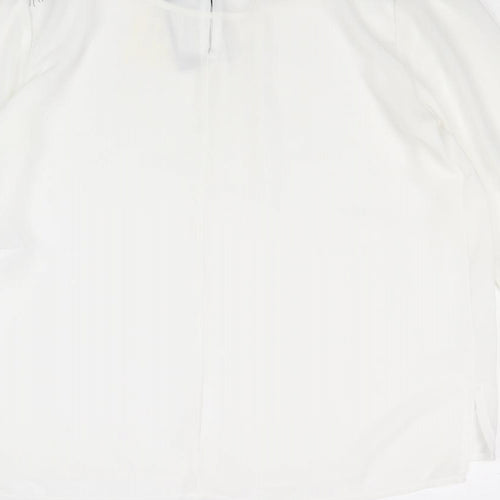 Infinito Womens White Polyester Basic Blouse Size M Boat Neck - Lace Detail