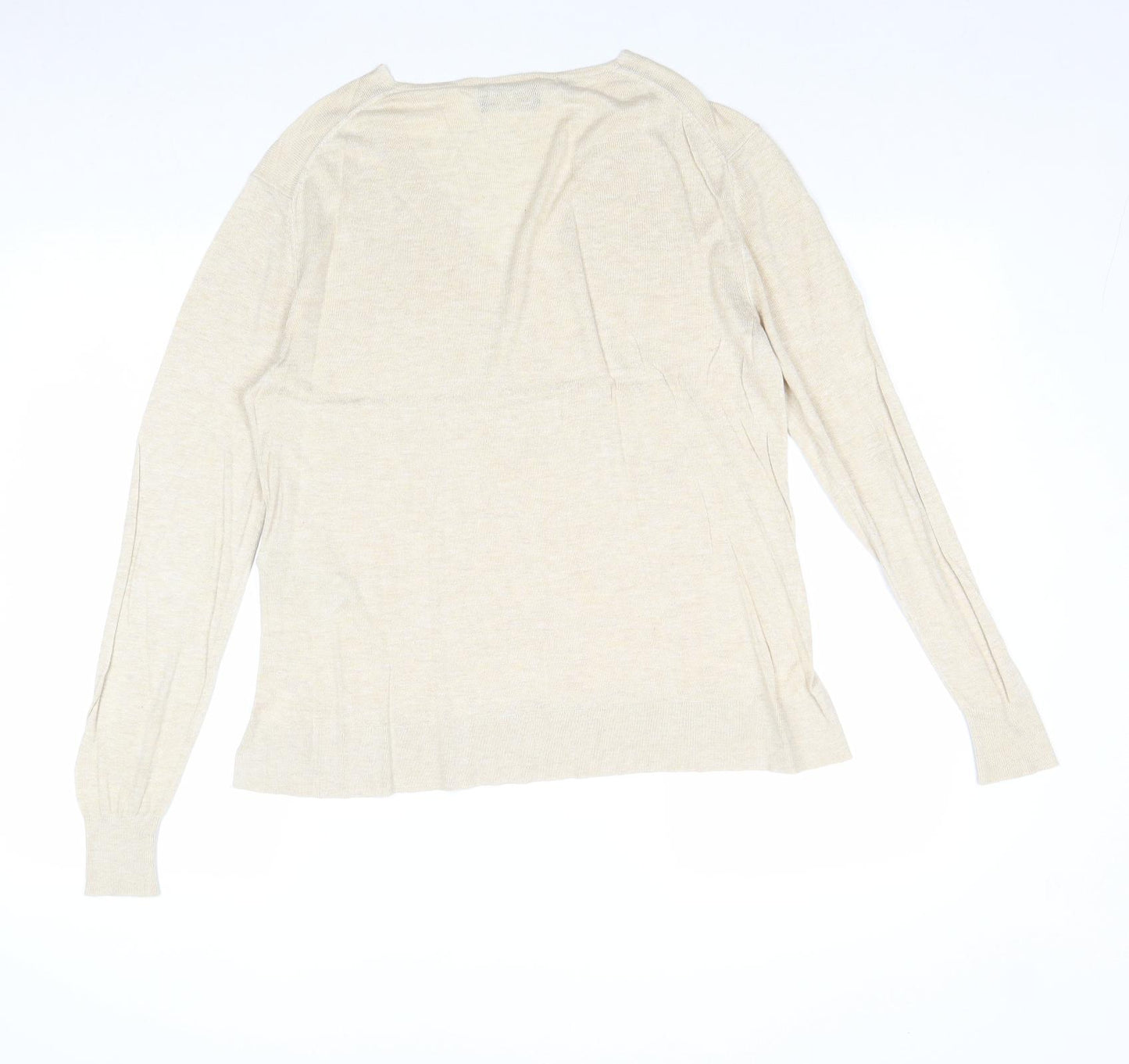Selected Femme Womens Beige Scoop Neck Viscose Pullover Jumper Size L
