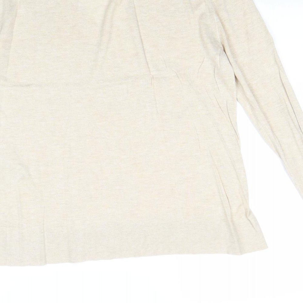 Selected Femme Womens Beige Scoop Neck Viscose Pullover Jumper Size L