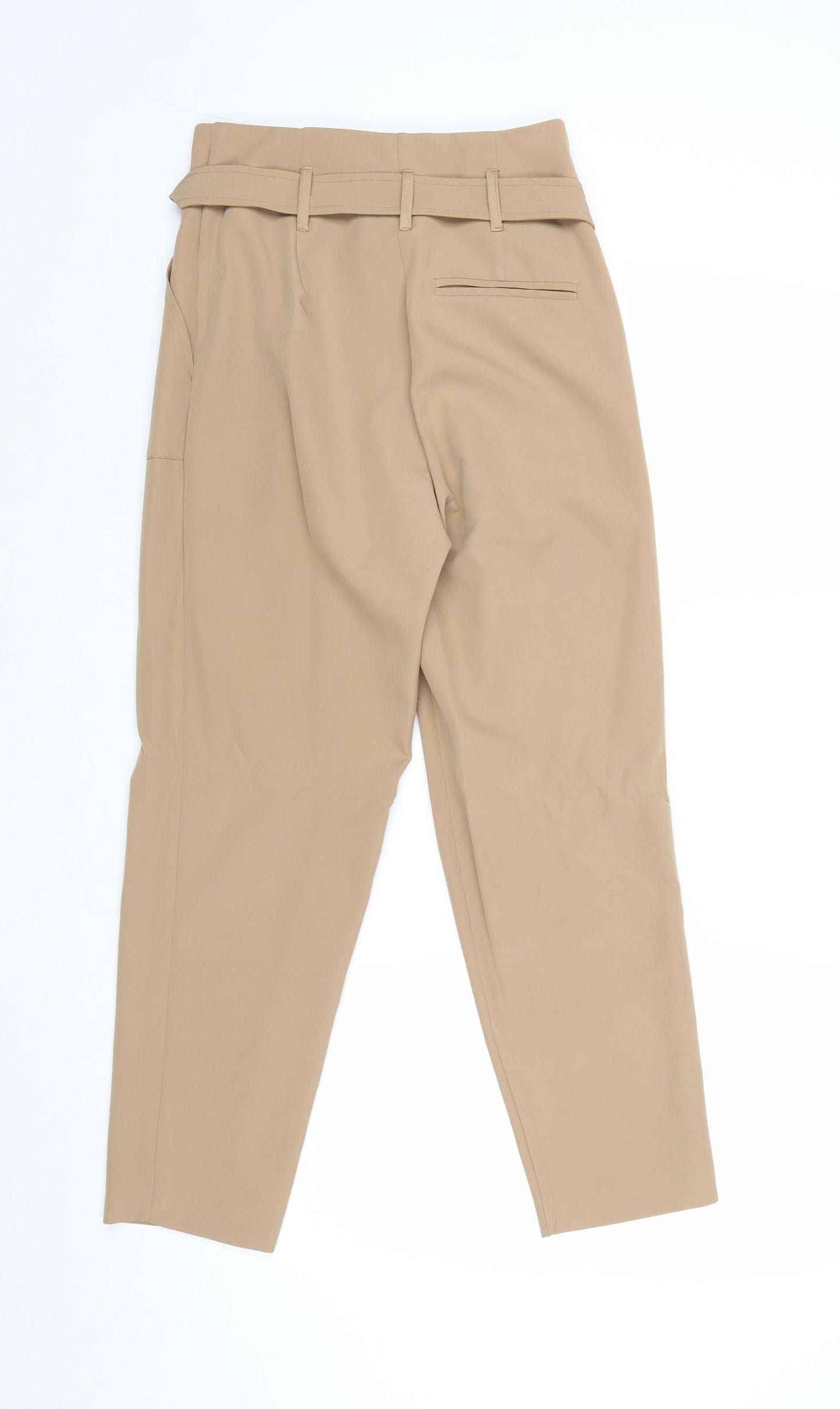 New Look Womens Beige Polyester Chino Trousers Size 6 Regular Zip