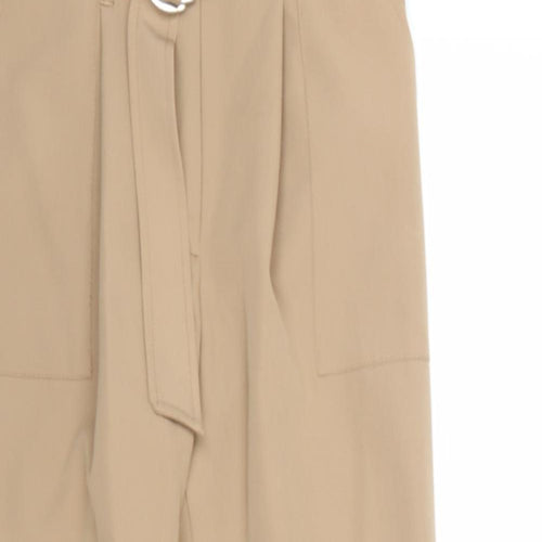 New Look Womens Beige Polyester Chino Trousers Size 6 Regular Zip