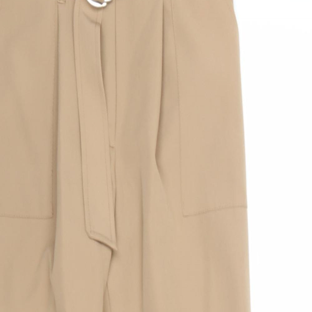 New Look Womens Beige Polyester Chino Trousers Size 6 Regular Zip