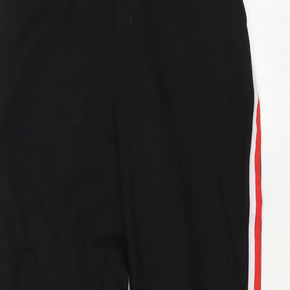 New Look Womens Black Polyester Jogger Trousers Size 8 Regular - Side Stripe Detail