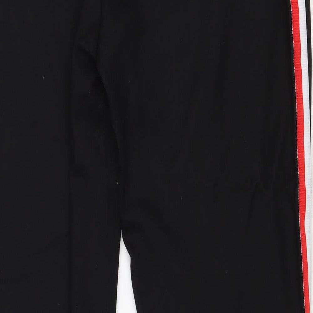 New Look Womens Black Polyester Jogger Trousers Size 8 Regular - Side Stripe Detail