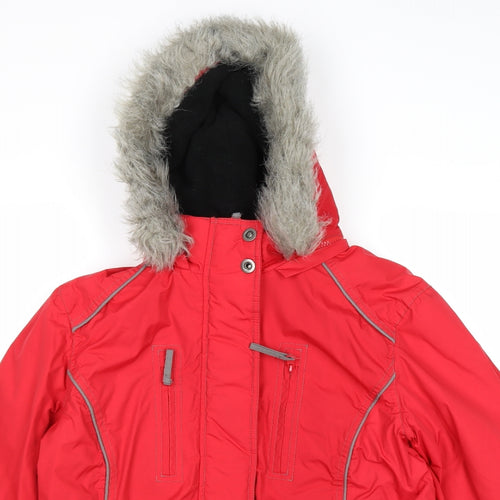 Savoir Womens Red Windbreaker Jacket Size 12 Zip
