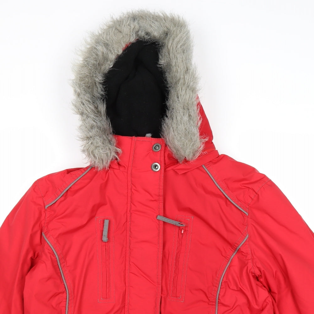 Savoir Womens Red Windbreaker Jacket Size 12 Zip
