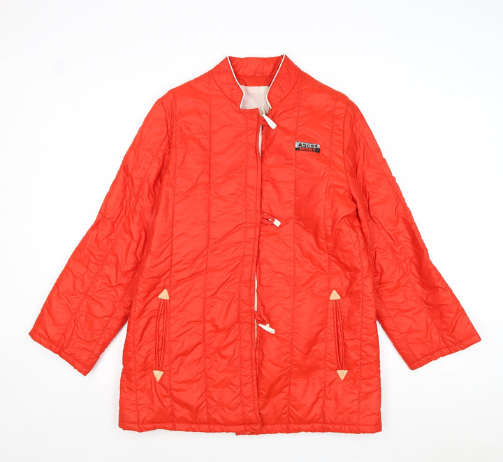 Ascot Sport Womens Red Quilted Jacket Size 12 Toggle