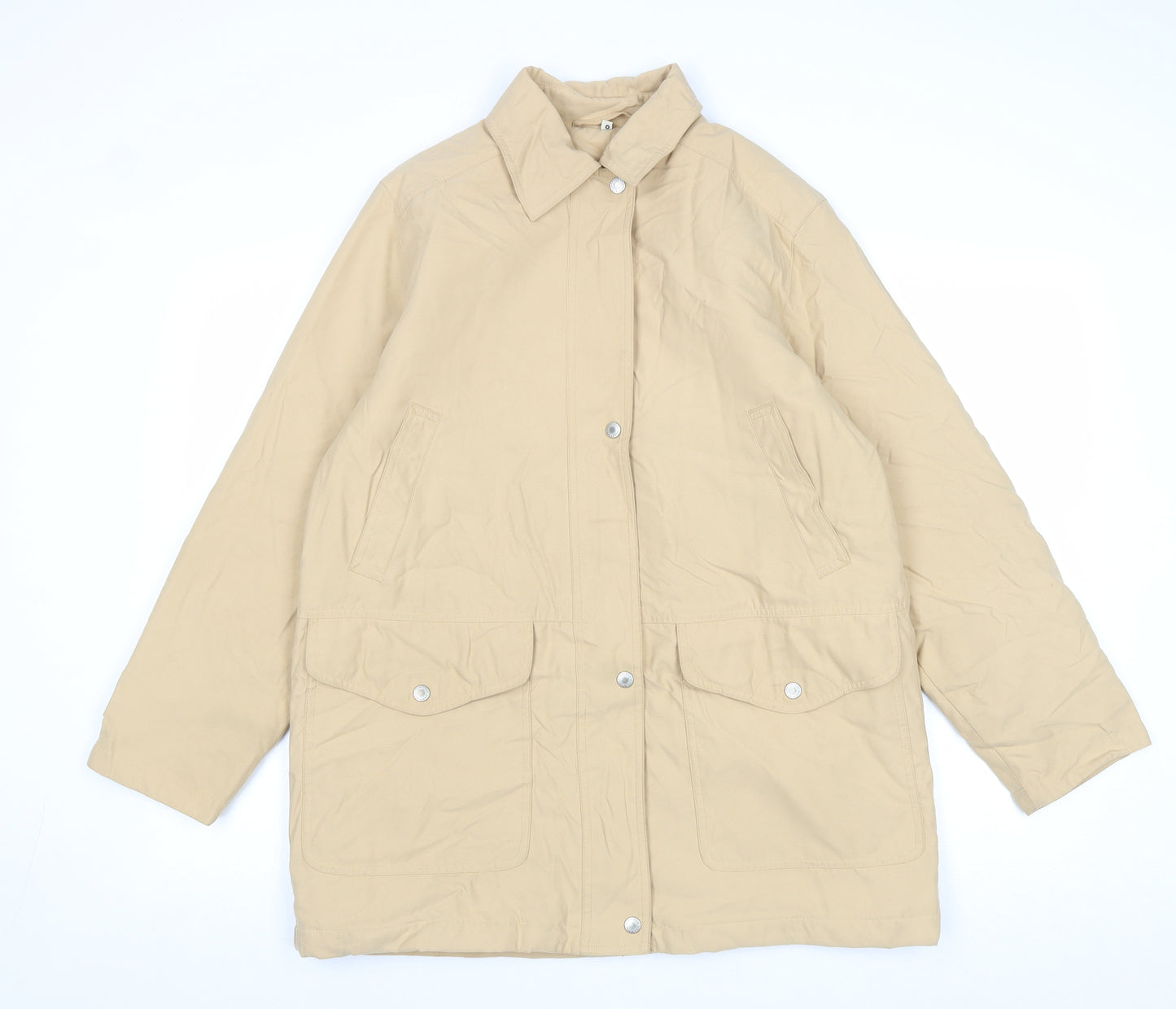 Preworn Womens Beige Pea Coat Coat Size 8 Zip