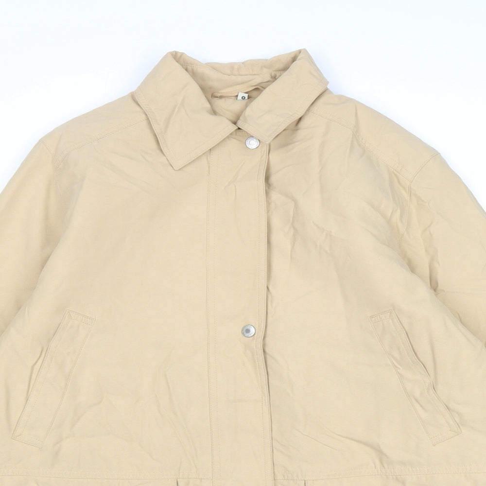 Preworn Womens Beige Pea Coat Coat Size 8 Zip