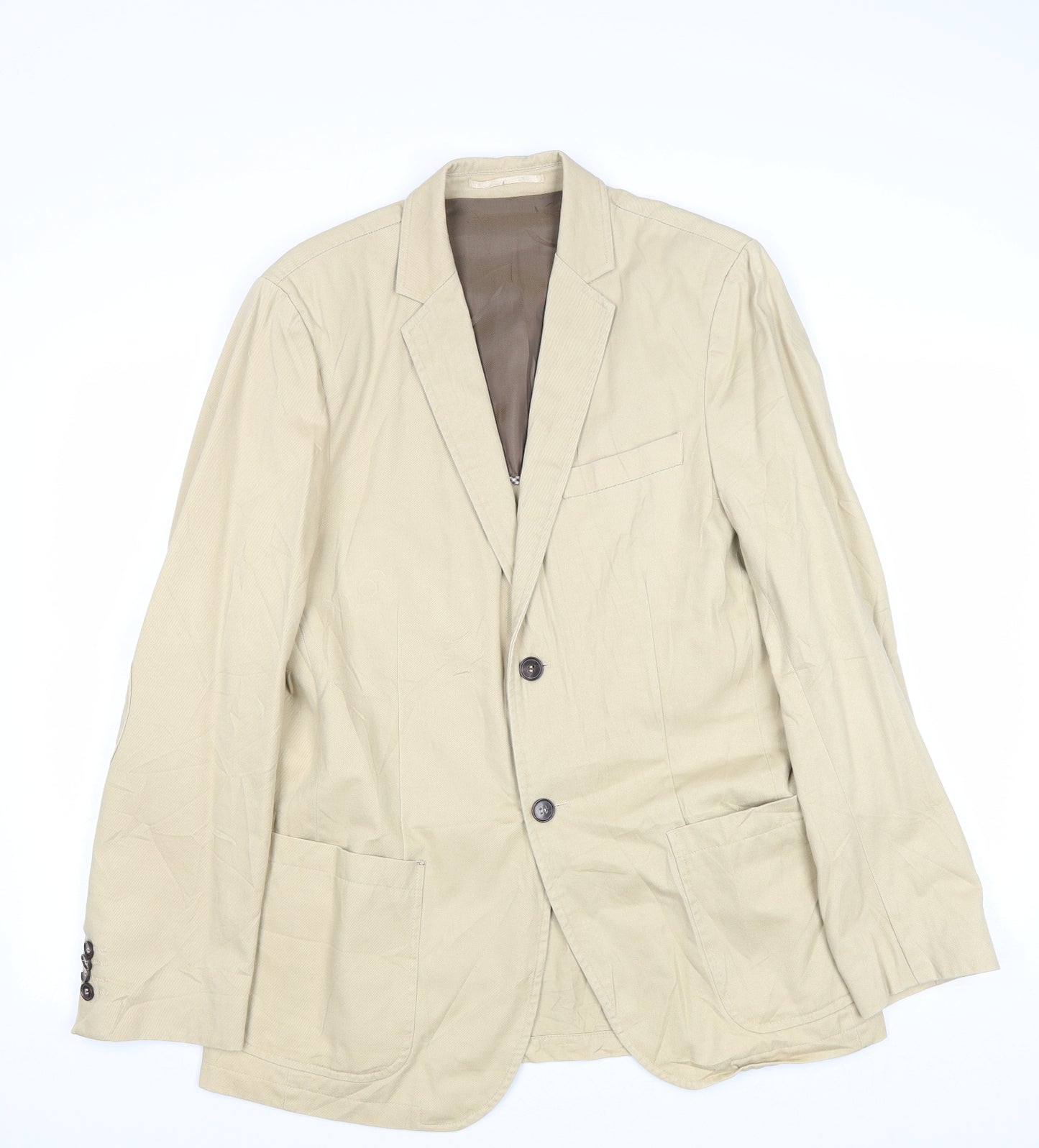Kaiser Mens Beige Cotton Jacket Blazer Size 42 Regular