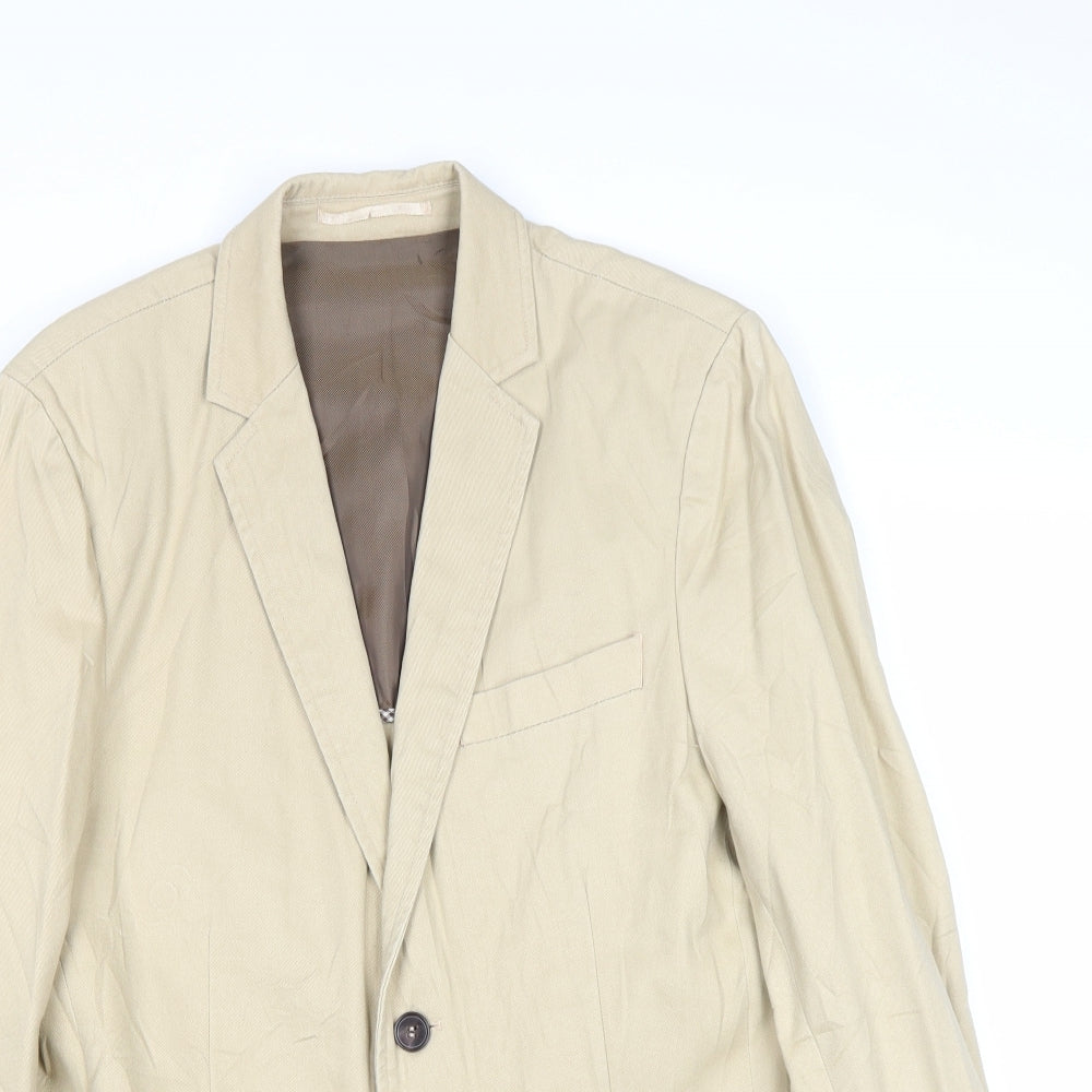 Kaiser Mens Beige Cotton Jacket Blazer Size 42 Regular