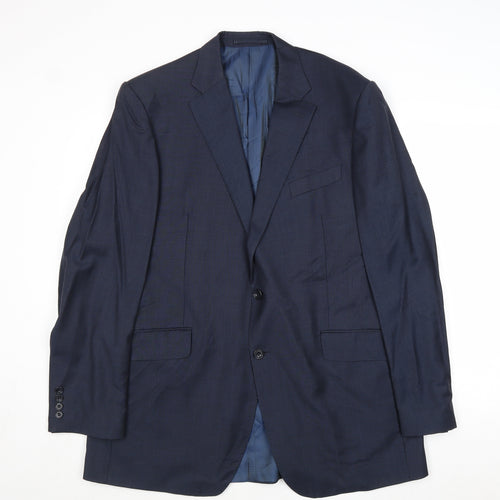 Marks and Spencer Mens Blue Wool Jacket Suit Jacket Size 42 Regular