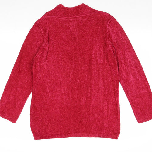 Marks and Spencer Womens Pink V-Neck Viscose Pullover Jumper Size 10
