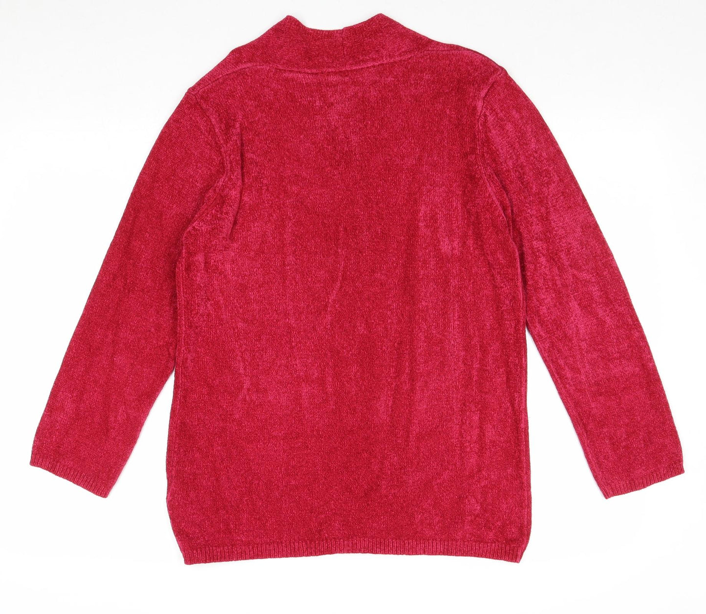 Marks and Spencer Womens Pink V-Neck Viscose Pullover Jumper Size 10