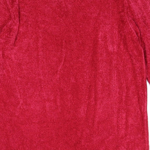 Marks and Spencer Womens Pink V-Neck Viscose Pullover Jumper Size 10