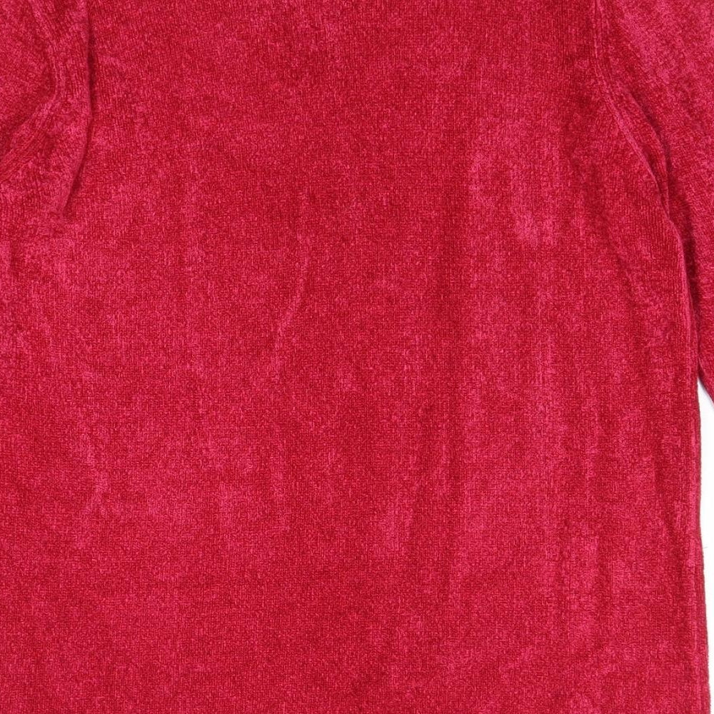 Marks and Spencer Womens Pink V-Neck Viscose Pullover Jumper Size 10