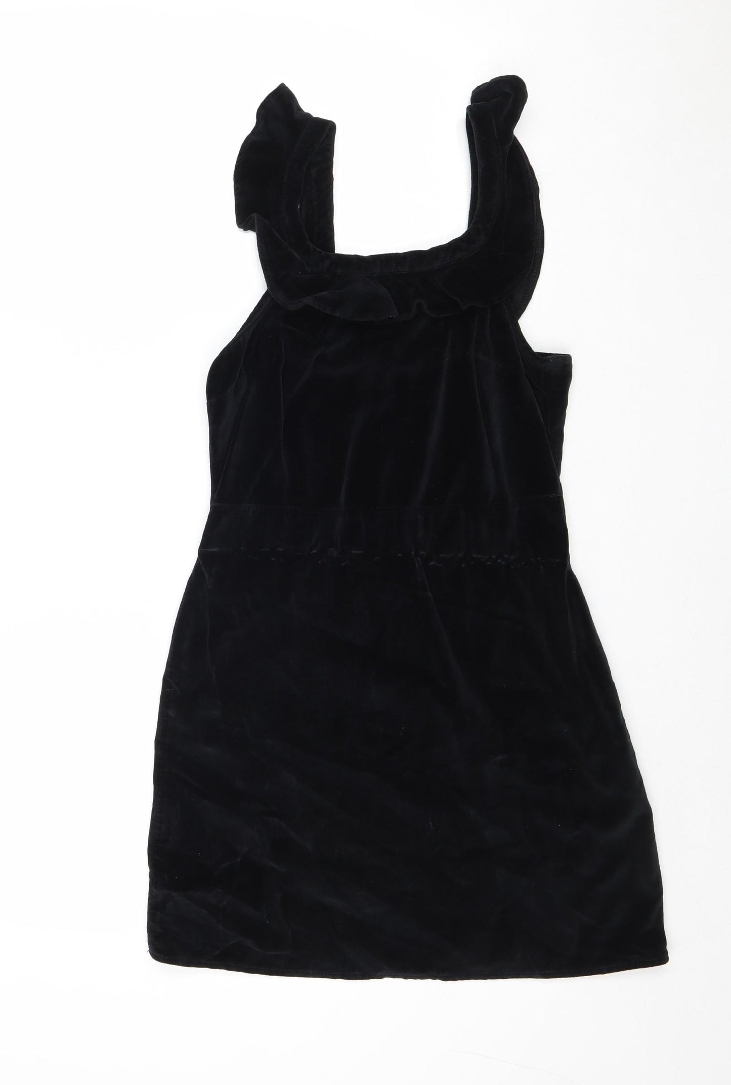 Tosphop Womens Black 100% Cotton A-Line Size 8 Round Neck Zip