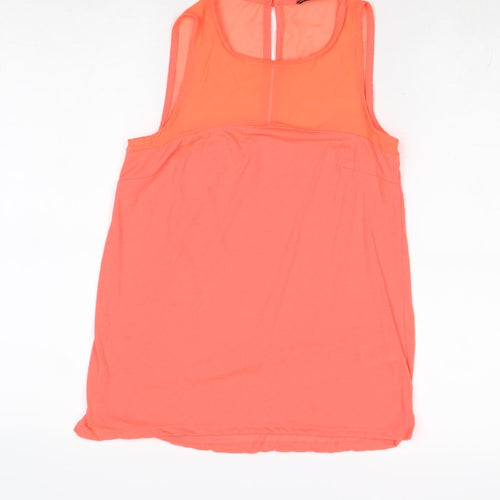 G&M Womens Pink Polyester Basic Tank Size XS Round Neck