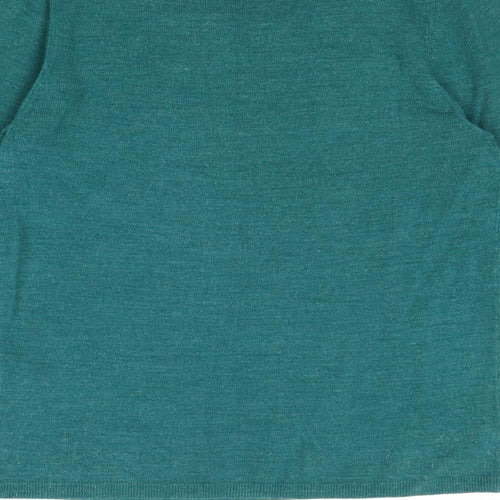 Marks and Spencer Womens Green Round Neck Acrylic Pullover Jumper Size 10