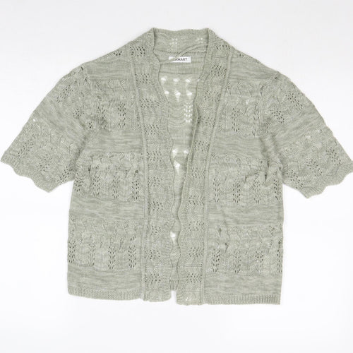 Damart Womens Green V-Neck Acrylic Cardigan Jumper Size 10 - Size 10-12