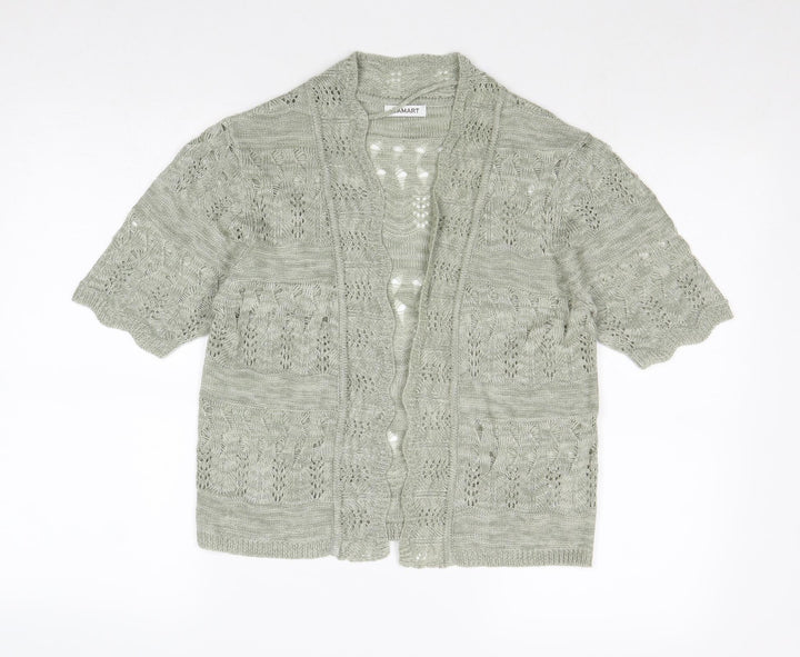 Damart Womens Green V-Neck Acrylic Cardigan Jumper Size 10 - Size 10-12