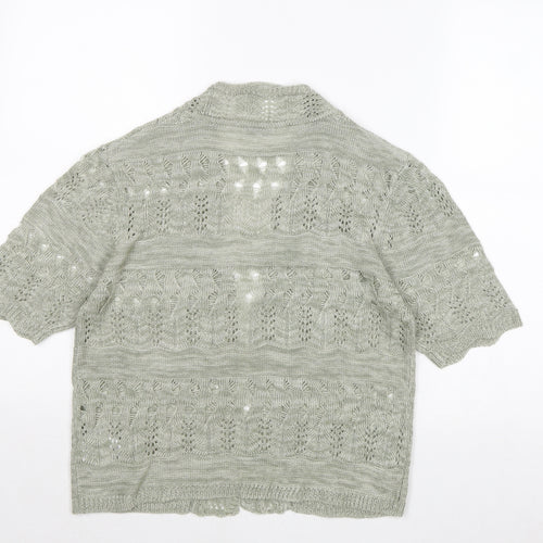 Damart Womens Green V-Neck Acrylic Cardigan Jumper Size 10 - Size 10-12