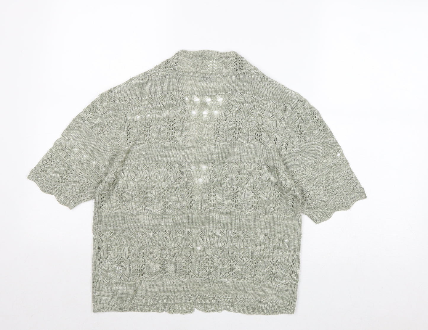 Damart Womens Green V-Neck Acrylic Cardigan Jumper Size 10 - Size 10-12