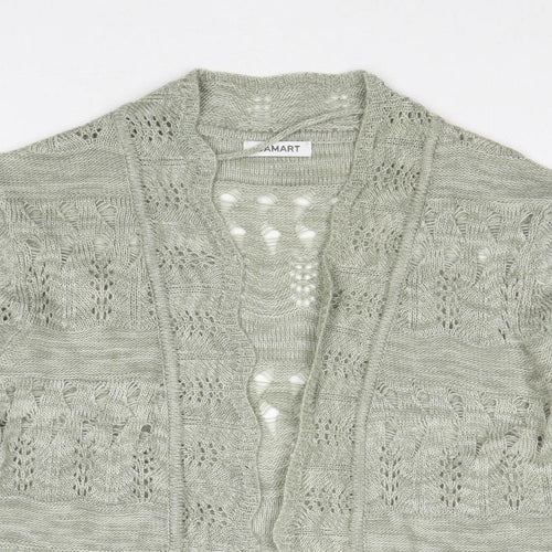 Damart Womens Green V-Neck Acrylic Cardigan Jumper Size 10 - Size 10-12