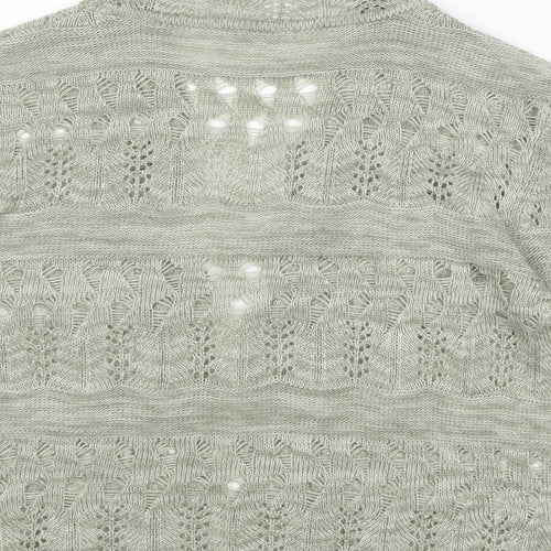 Damart Womens Green V-Neck Acrylic Cardigan Jumper Size 10 - Size 10-12