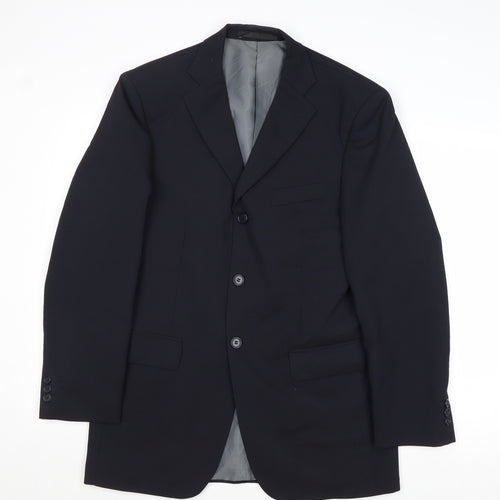 Marks and Spencer Mens Blue Polyester Jacket Suit Jacket Size 38 Regular